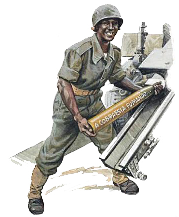 Desenho representativo de um soldado brasileiro da FEB na Itália 1944/1945 - Fonte - http://fabwiki.blogspot.com.br/2012/07/uniforme-exercito-brasileiro.html