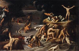 O diluvio - Antonio Marziale Carracci - óleo sobre tela - 166 x 247 cm - 1616 - (Musée du Louvre (Paris, França) - Fonte - http://pt.wahooart.com/@@/8Y3VLN-Antonio-Marziale-Carracci-O-Dil%C3%BAvio-(3) 