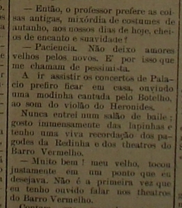 Parte do relato do conhecido Professor Panqueca, publicado com destaque na primeira página da edição de 14 de dezembro de 1911 do jornal natalense “A República”