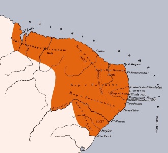 Extensão do domínio holandês no Nordeste do Brasil
